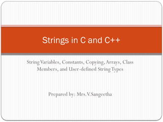 Strings in CPP - Strings in C++ are sequences of characters used to ...