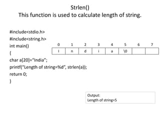 String predefined functions in C programming | PPT