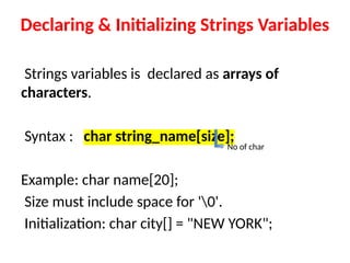 Strings_in_C_Slides Introduction to c programming | PPTX