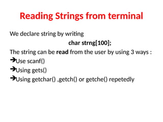 Strings_in_C_Slides Introduction to c programming | PPTX