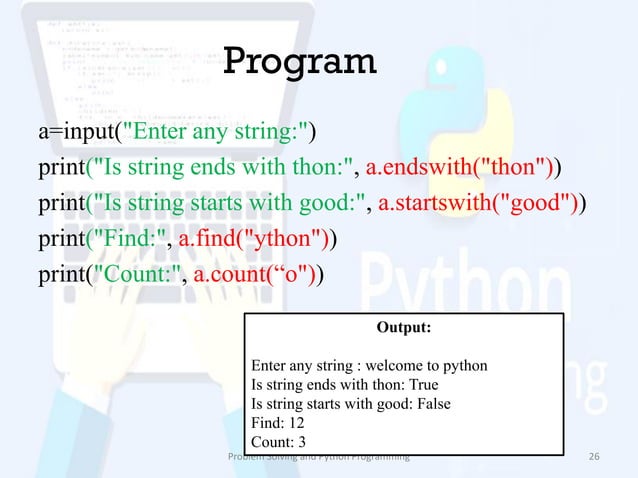 Strings in python | PPT