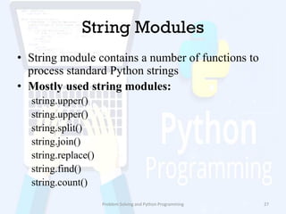 Strings in python | PPT