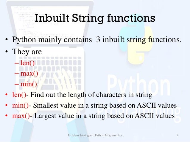 Strings in python