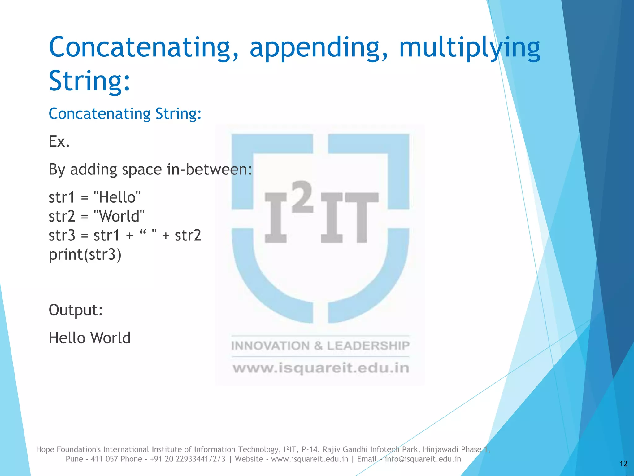 Strings in Python | PPTX