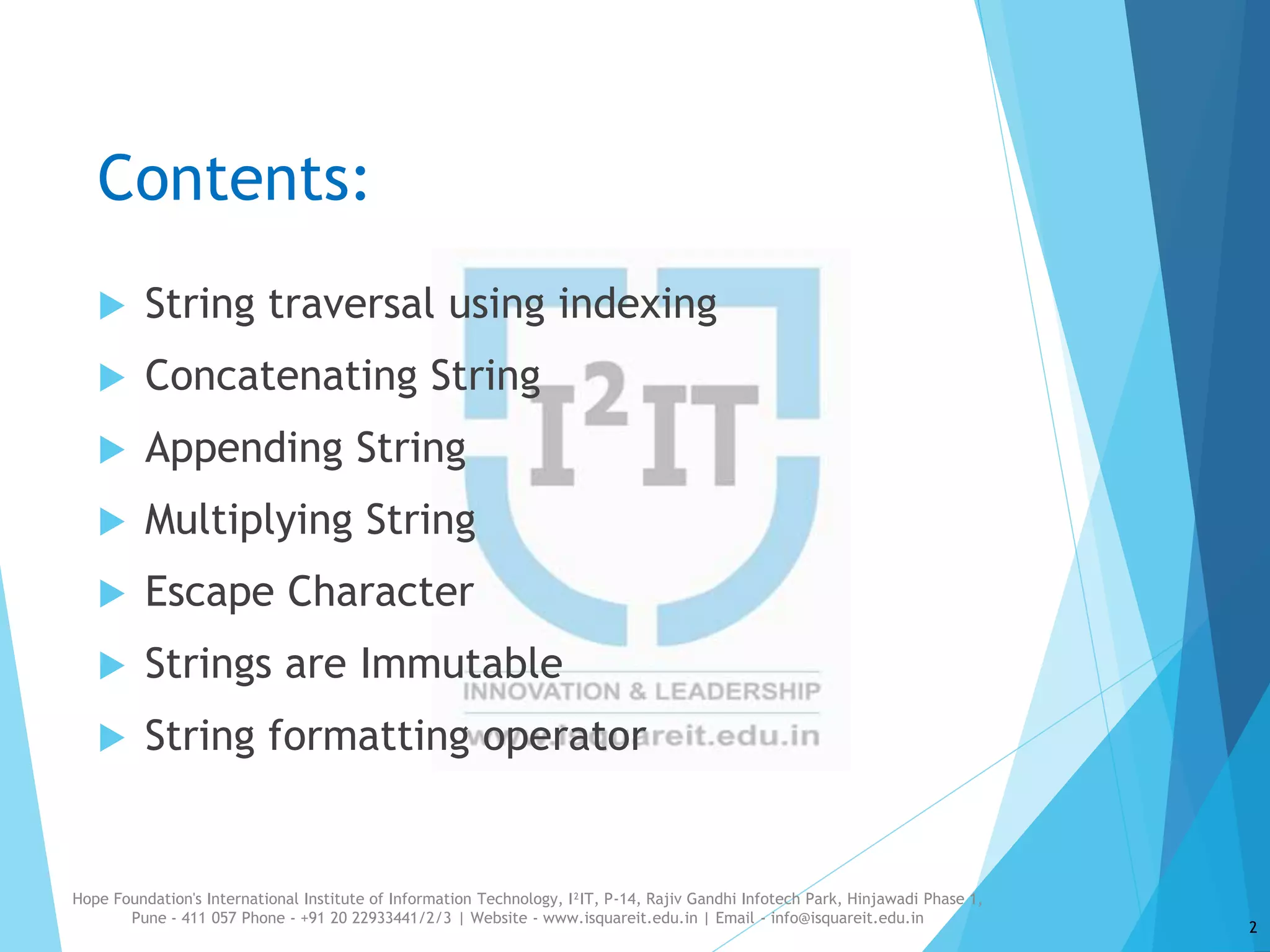 Strings in Python | PPTX