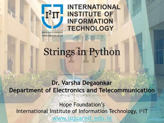Strings in Python | PPT | Free Download
