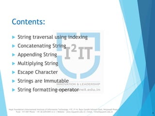 Strings in Python | PPT | Free Download