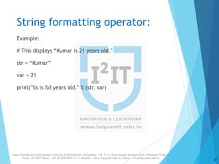 Strings in Python | PPTX