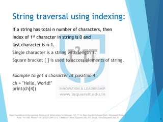 Strings in Python | PPT | Free Download