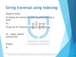Strings in Python | PPTX