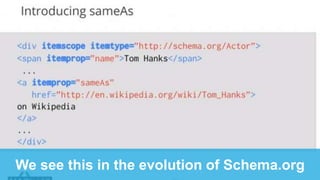 We see this in the evolution of Schema.org
 