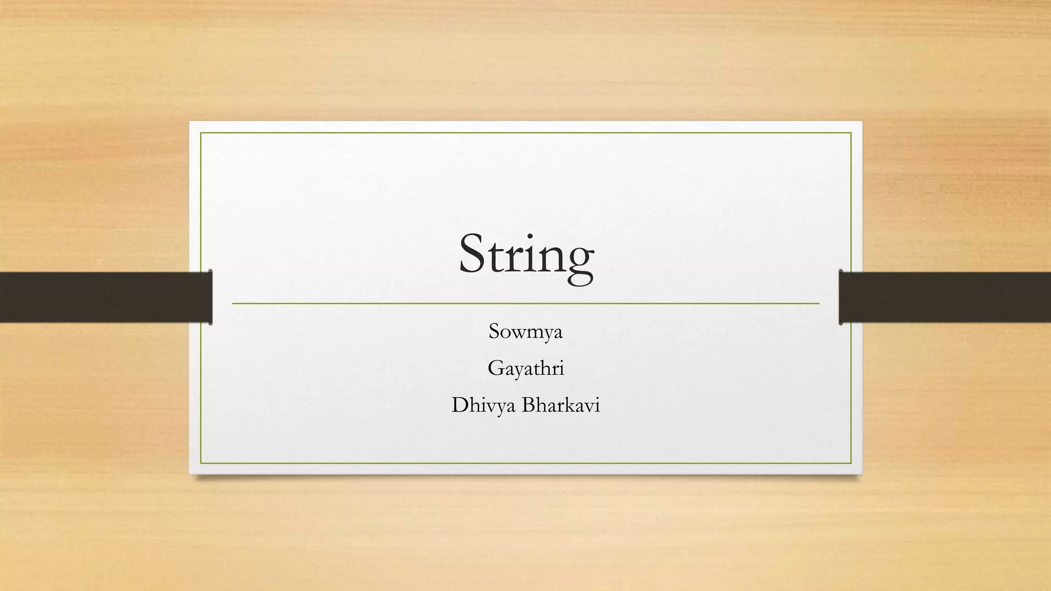 String, string builder, string buffer | PPT