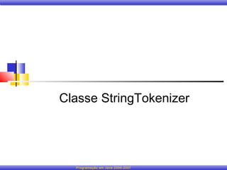 Classe StringTokenizer




  Programação em Java 2006-2007
 