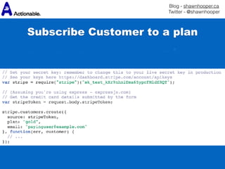 Blog - shawnhooper.ca 
Twitter - @shawnhooper
Subscribe Customer to a plan
 