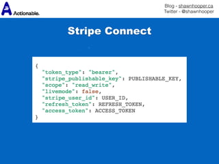 Blog - shawnhooper.ca 
Twitter - @shawnhooper
Stripe Connect
 