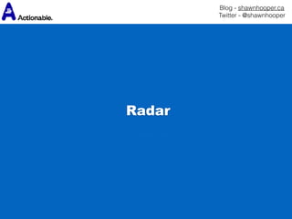 Blog - shawnhooper.ca 
Twitter - @shawnhooper
Radar
 