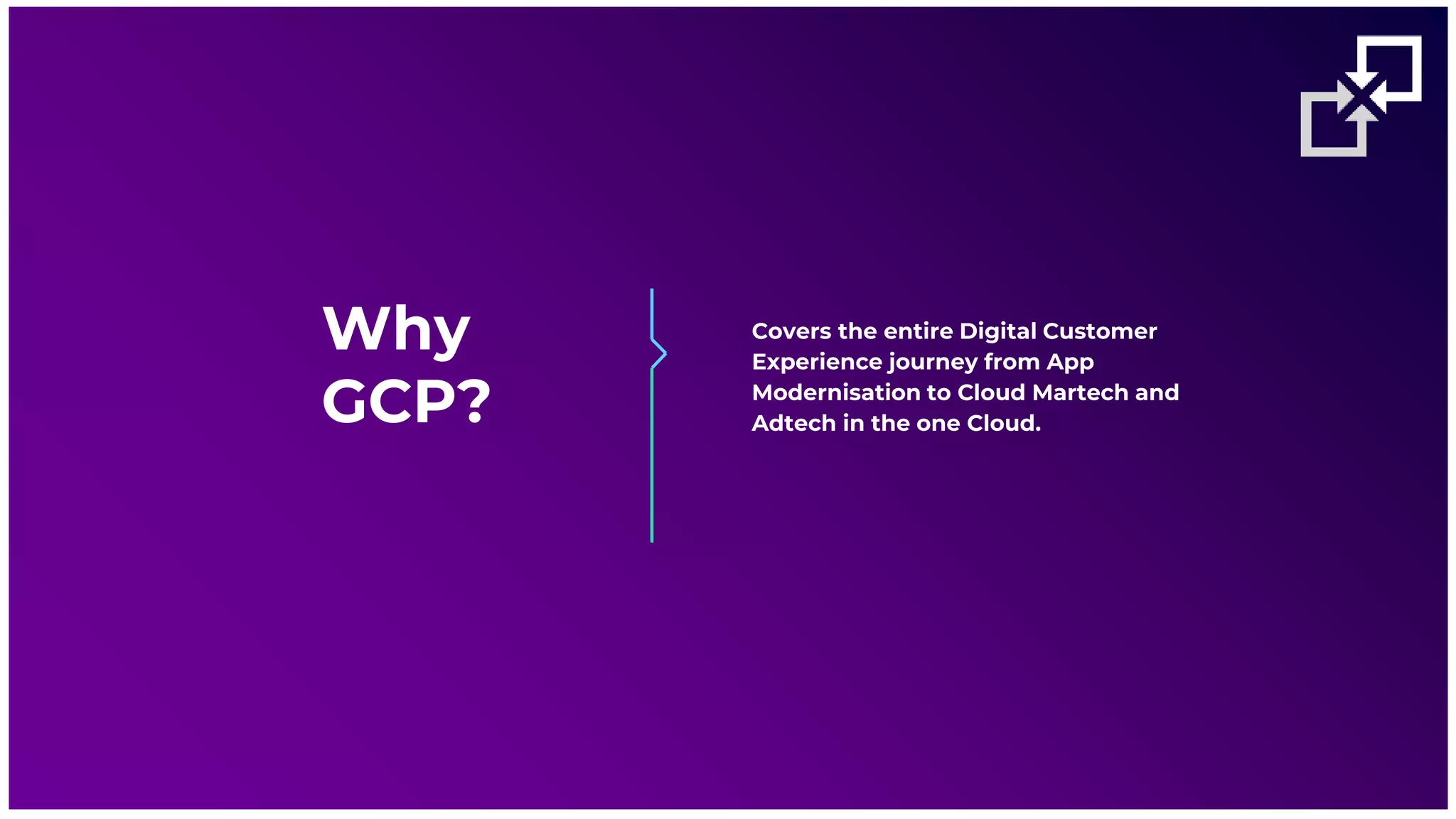 19 | xpon.ai © 2021 XPON Technologies AU/NZ
Covers the entire Digital Customer
Experience journey from App
Modernisation to Cloud Martech and
Adtech in the one Cloud.
Why
GCP?
 