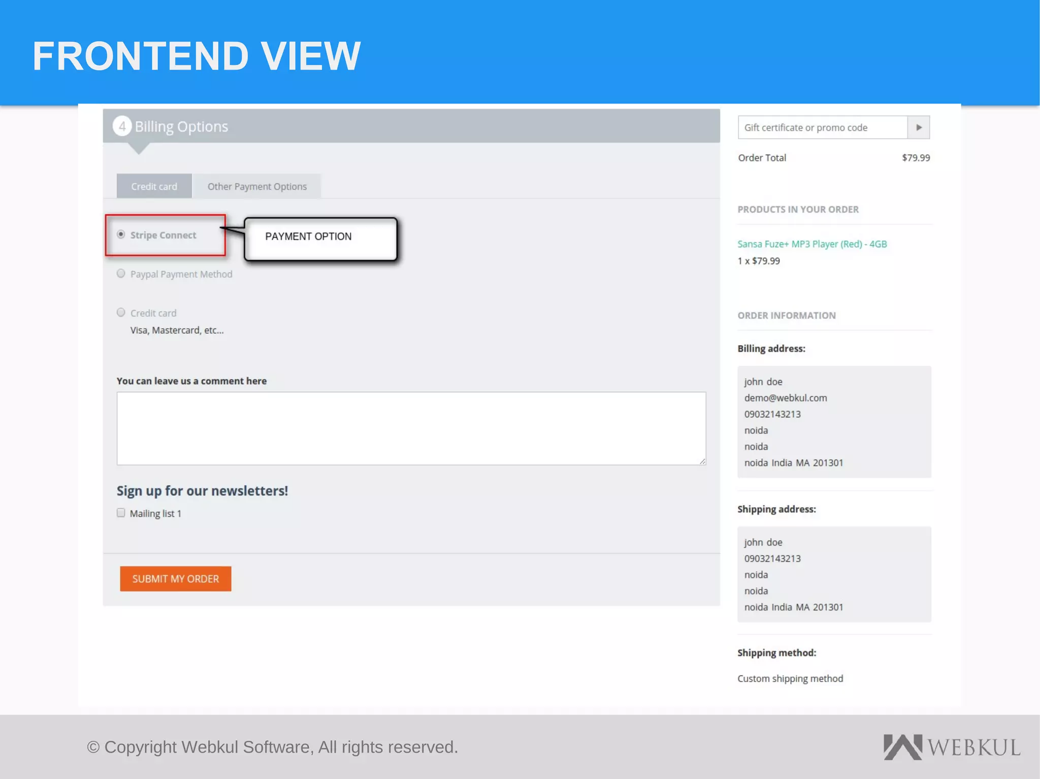 © Copyright Webkul Software, All rights reserved.
FRONTEND VIEW
 