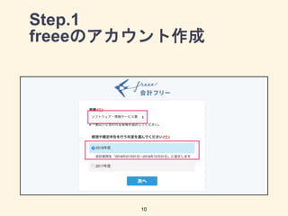 Step.1
freeeのアカウント作成
10
 
