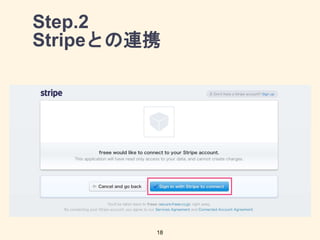 Step.2
Stripeとの連携
18
 