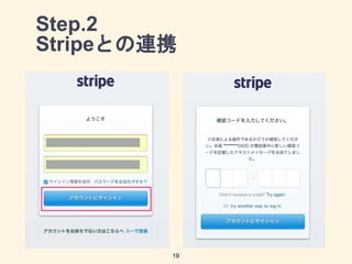 Step.2
Stripeとの連携
19
 