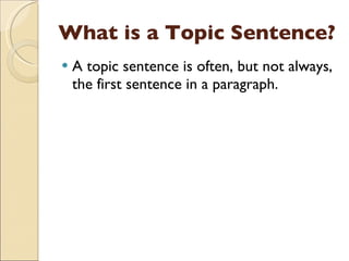 Topic Sentences | PPT