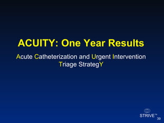 ACUITY: One Year Results A cute  C atheterization and  U rgent  I ntervention  T riage Strateg Y 