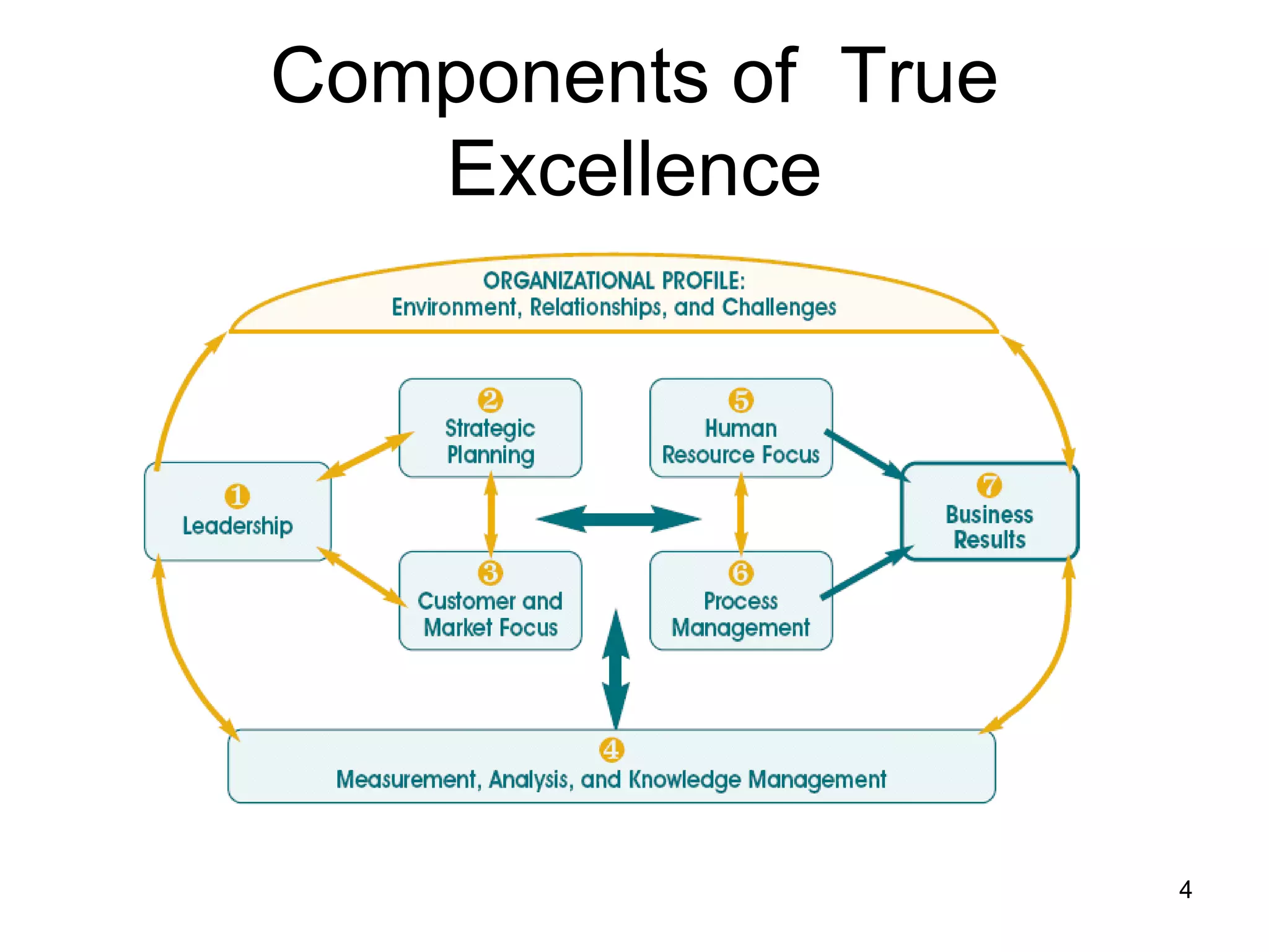 Components of True
   Excellence




                     4
 