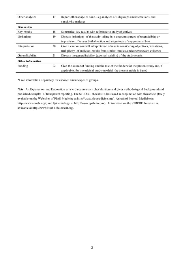 Strobe checklistv4cohort PDF