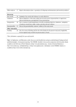 Strobe Statement Example Strobe checklist case-control | DOC