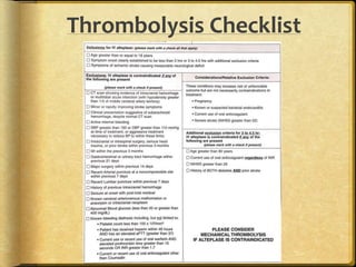Thrombolysis Checklist
 