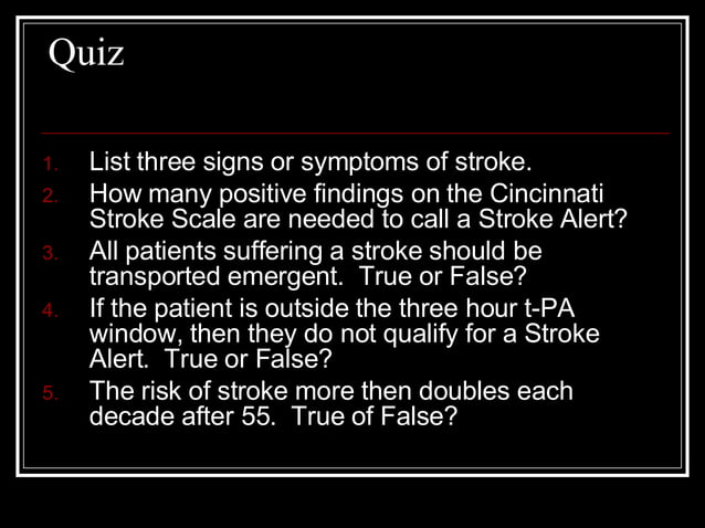 Stroke Recognition And Treatment | PPT