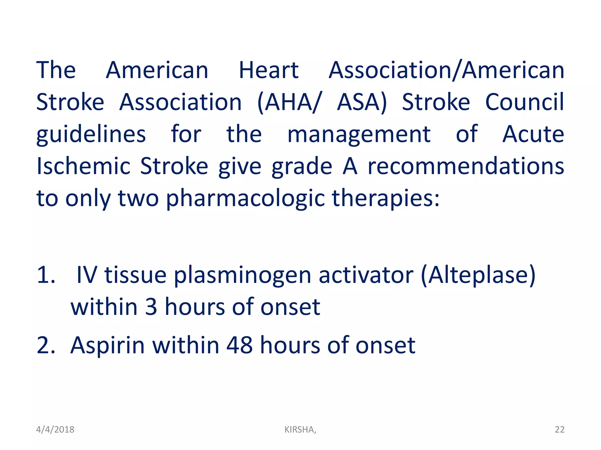 Stroke and management | PPTX