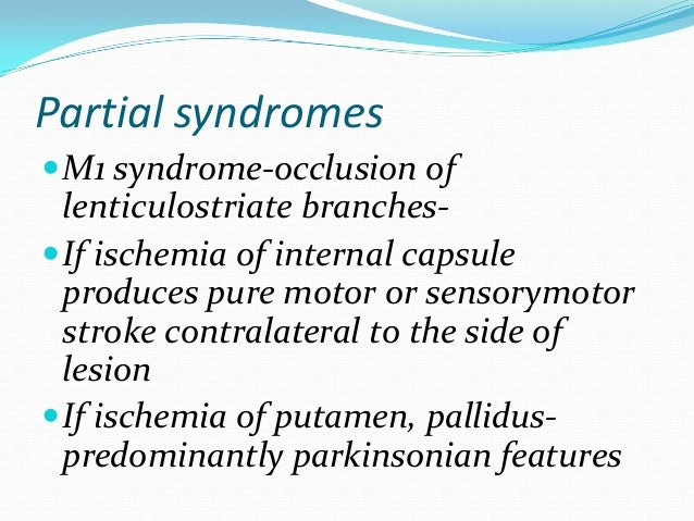 stroke syndromes
