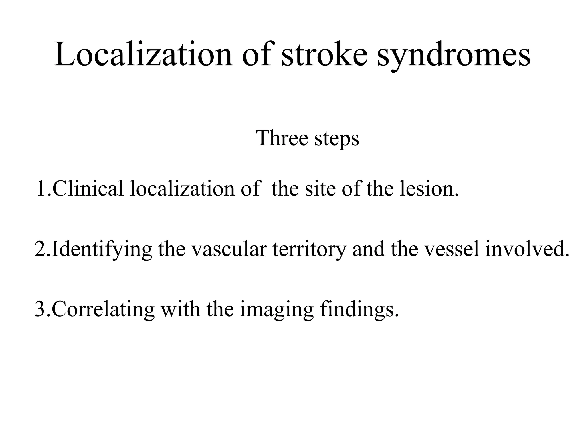 Stroke Syndromes - By Prof. Dr.Dhanarj.M (Sr.Consultant Neurologist) | PPTX