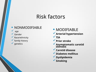 Nonmodifiable Risk Factor stroke types diagnosis and management .ppt