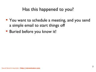 Has this happened to you? You want to schedule a meeting, and you send a simple email to start things off Buried before you know it! 
