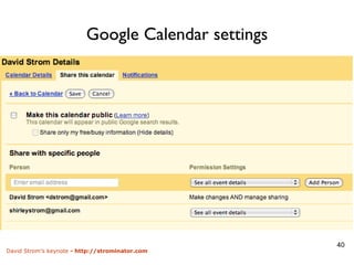 Google Calendar settings 