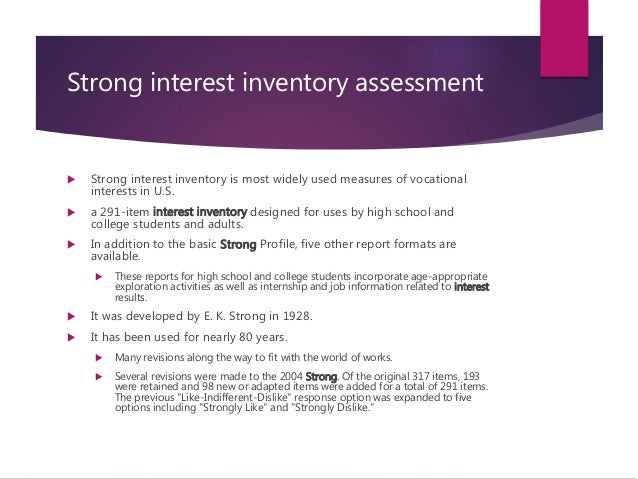 strong interest inventory strong interest inventory
