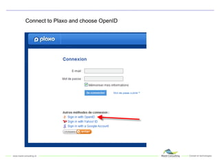 Connect to Plaxo and choose OpenID 
