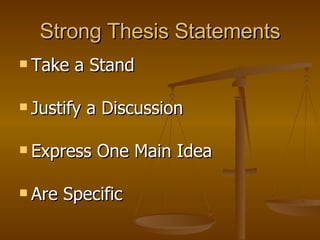 Strong Thesis Statements | PPT