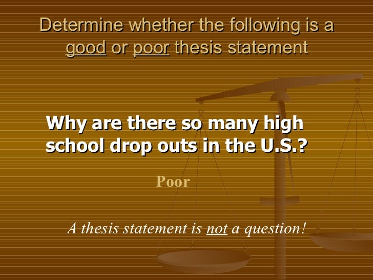 good and bad thesis statements high school