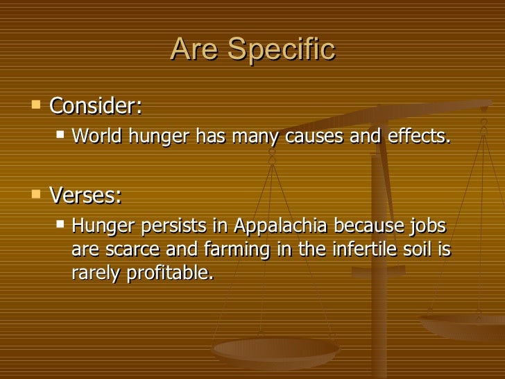 What is a good thesis for world hunger