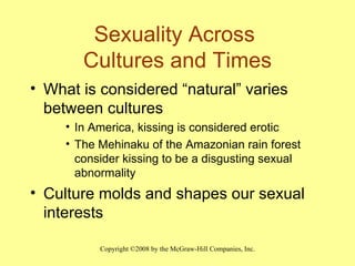 Sexuality Across  Cultures and Times <ul><li>What is considered “natural” varies between cultures </li></ul><ul><ul><ul><l...