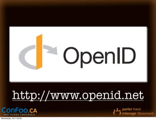 http://www.openid.net
Wednesday, 2011-03-09
 