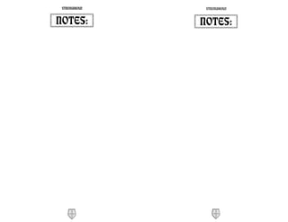 STRONGHOLD    STRONGHOLD


NOTES:        NOTES:
 