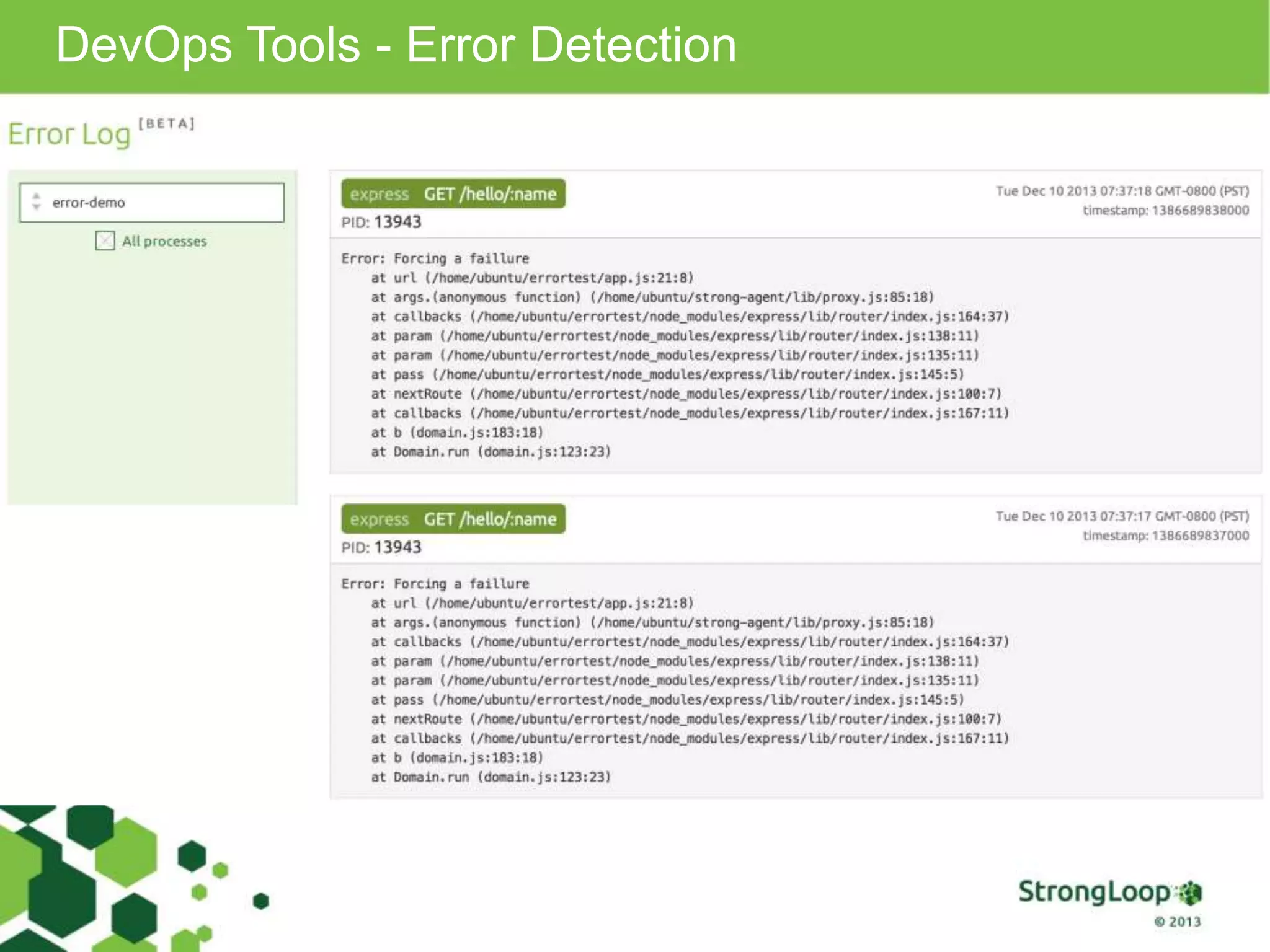 DevOps Tools - Error Detection
 