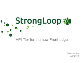 API Tier for the new Front-edge
Shubhra Kar
Apr 2014
 