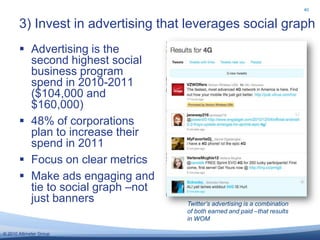 Maturity drives Total Budget, Team Size, and Org ModelSource: Survey of Corporate Social Strategists, Altimeter Group, November 2010Mature and Advanced corporations have only slightly large budgets but involve many more across the company and are formed in Hub and Spoke, and often “Dandelion.” 