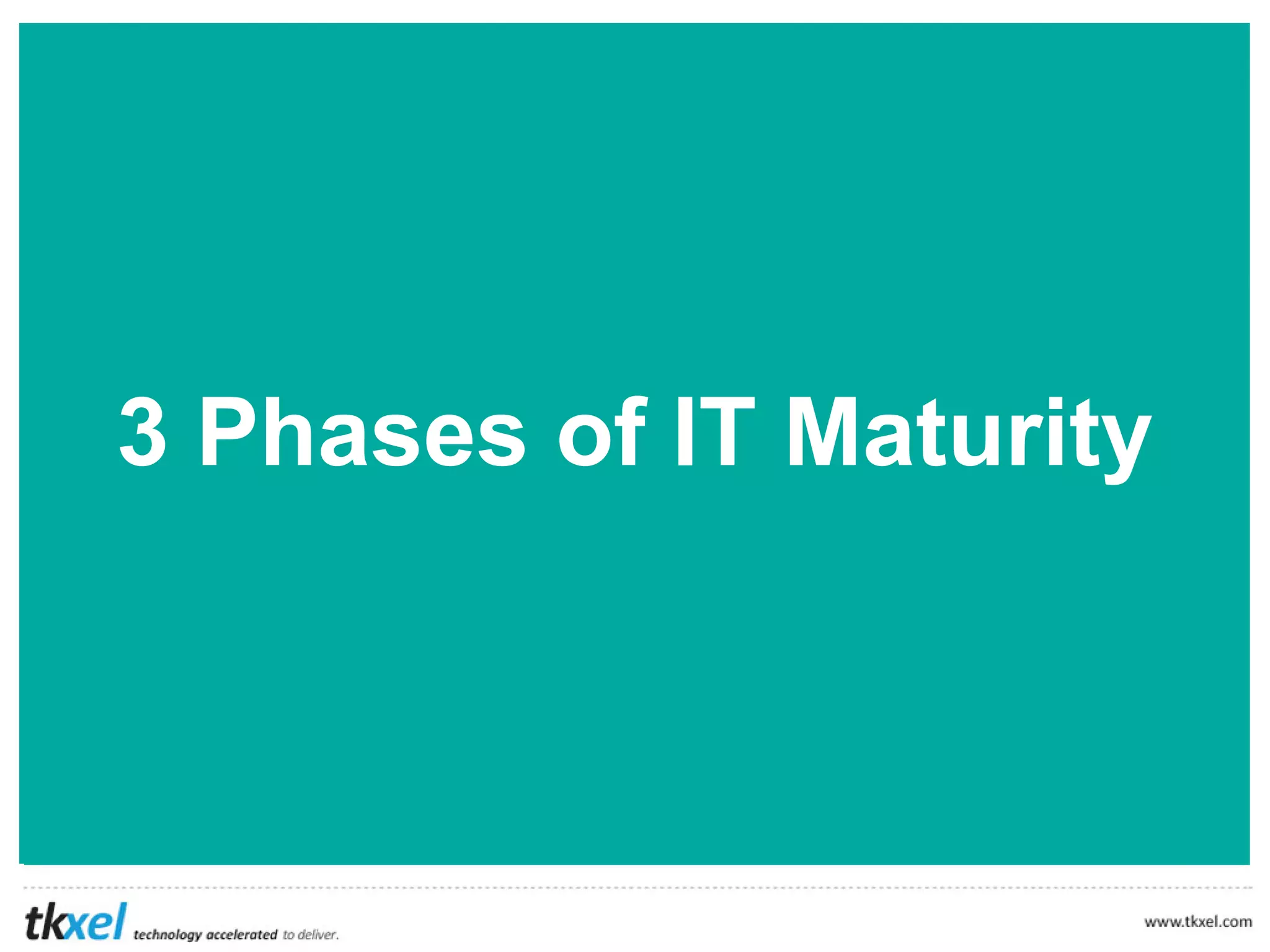 3 Phases of IT Maturity
 